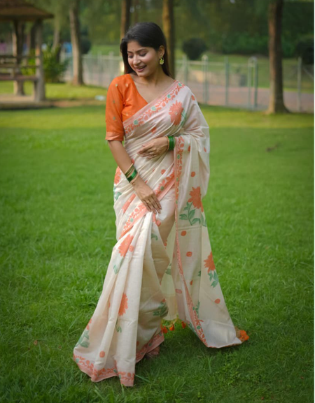 Tricolor Women Saree for Republic and Independence Day mahezon