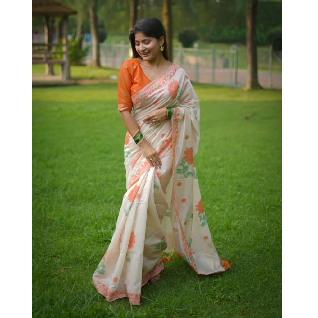 Tricolor Women Saree for Republic and Independence Day mahezon