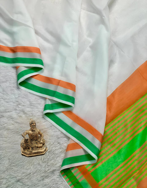 Load image into Gallery viewer, Tiranga Women Special Tricolor Saree mahezon
