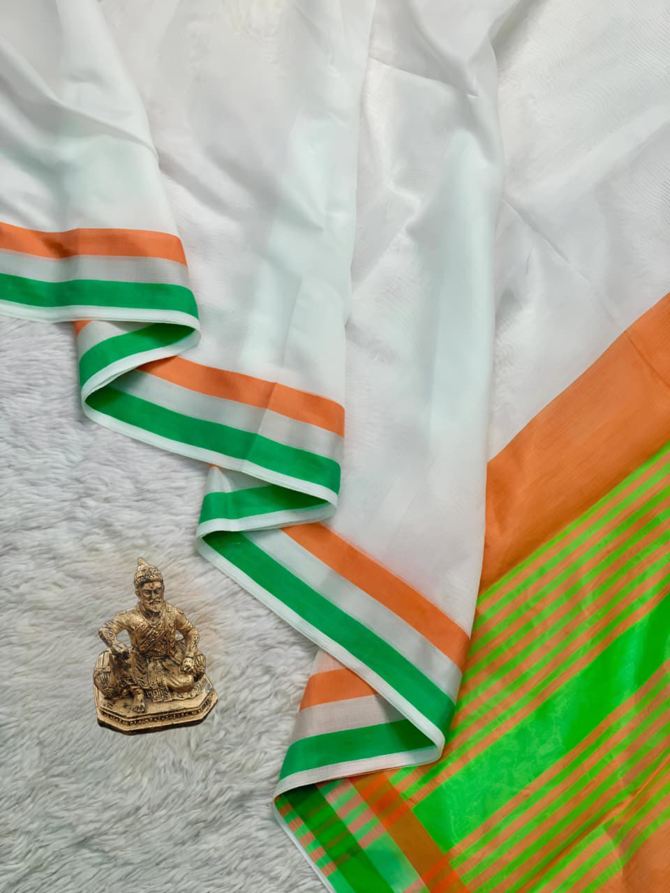 Tiranga Women Special Tricolor Saree mahezon