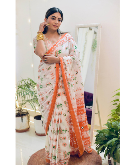 Tricolor Women’s Saree for Republic and Independence Day mahezon