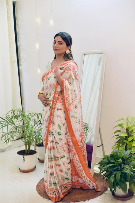 Tricolor Women’s Saree for Republic and Independence Day mahezon