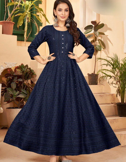 Load image into Gallery viewer, Chikankari Anarkali Women&#39;s Gown mahezon
