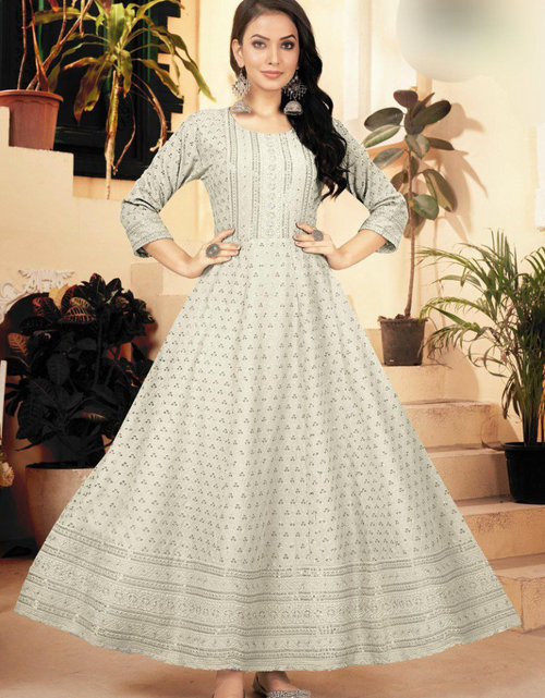 Load image into Gallery viewer, Chikankari Anarkali Women&#39;s Gown mahezon
