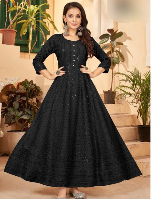 Load image into Gallery viewer, Chikankari Anarkali Women&#39;s Gown mahezon
