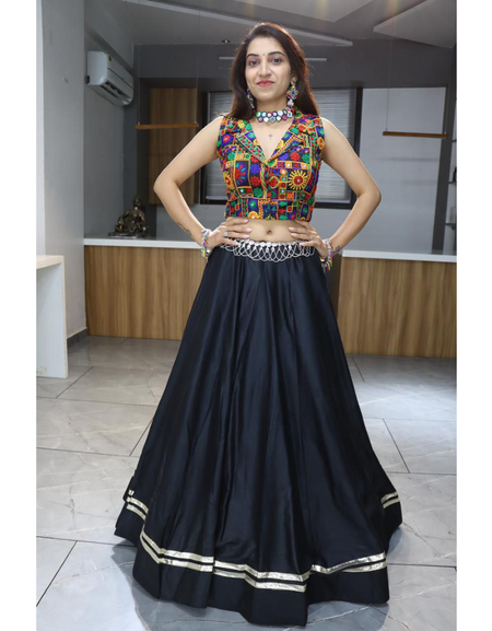 Navratri Black Women’s Lehenga Blouse mahezon