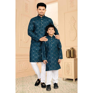 Father Son Cotton Traditional Same Matching Kurta Pajama Festive outfits Set mahezon