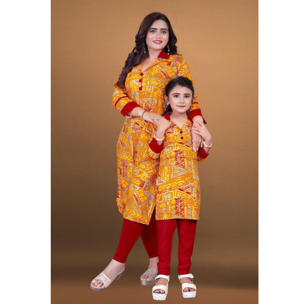 Mother Daughter Same Matching Kurta Pant Co-Ord set mahezon