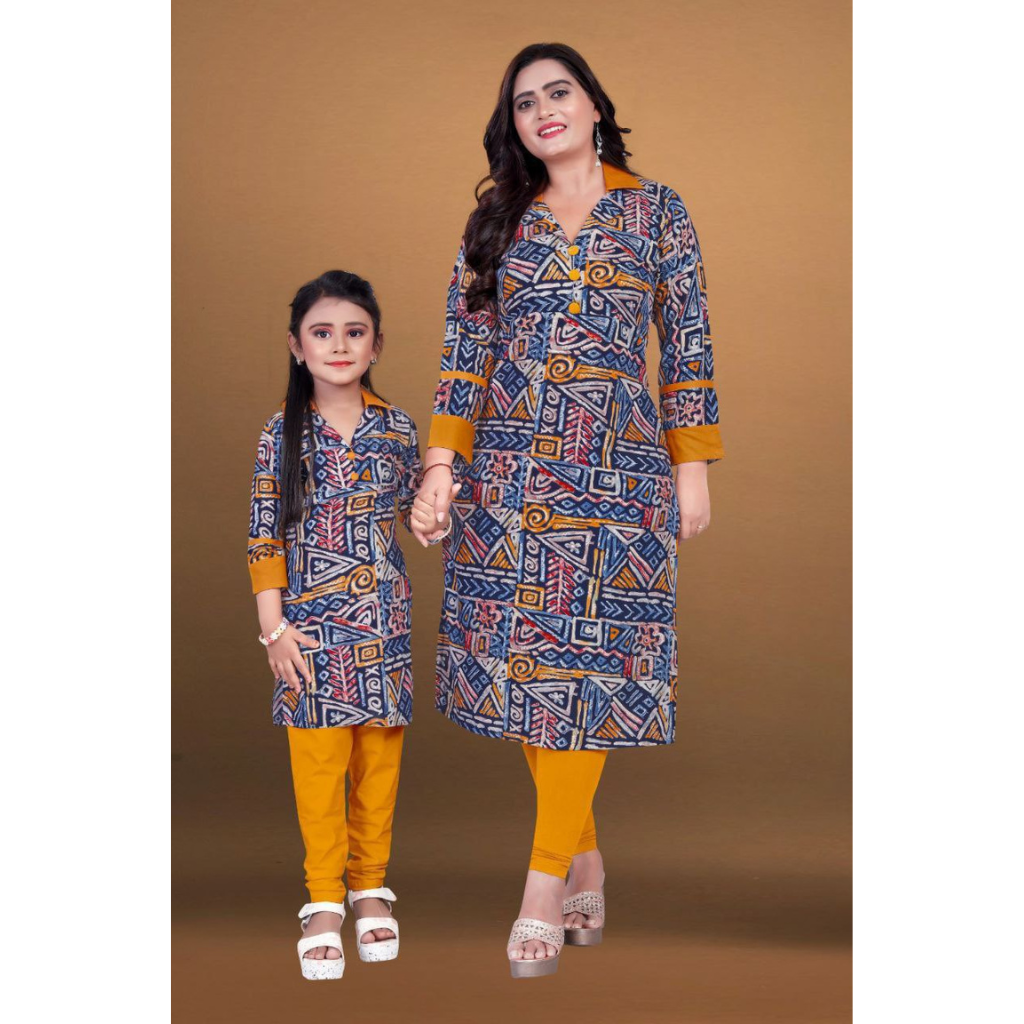 Mother Daughter Same Matching Kurta Pant Co-Ord set mahezon