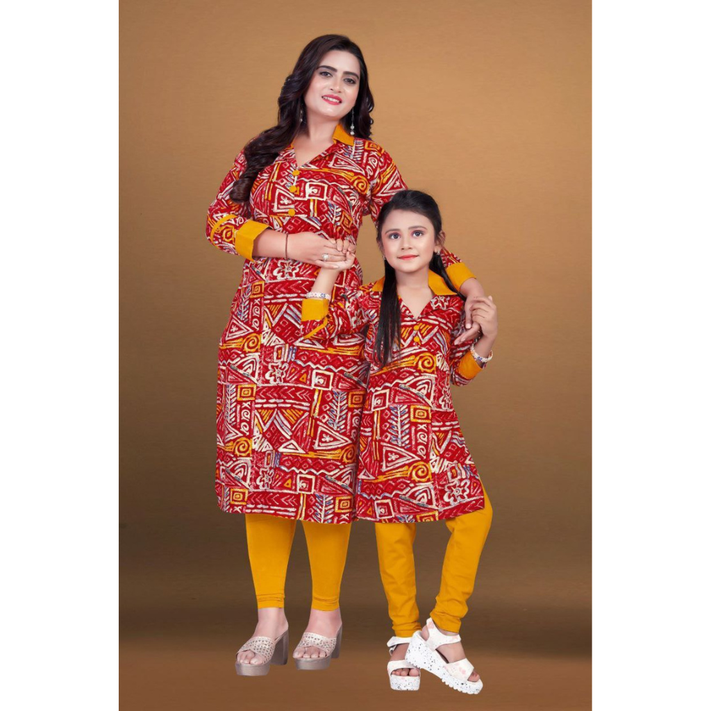 Mother Daughter Same Matching Kurta Pant Co-Ord set mahezon