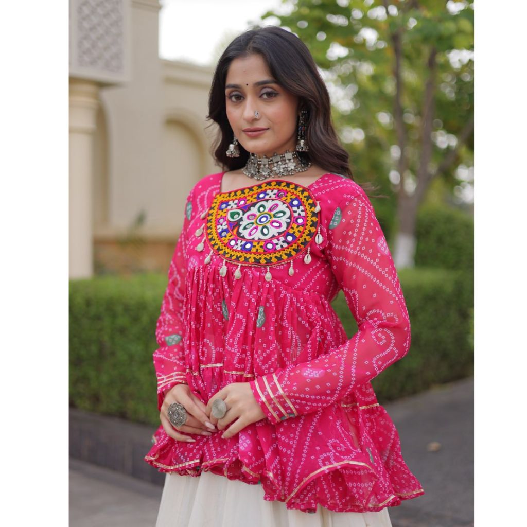 Navratri Special Embroidered Festive Women Kurta Tunic Top