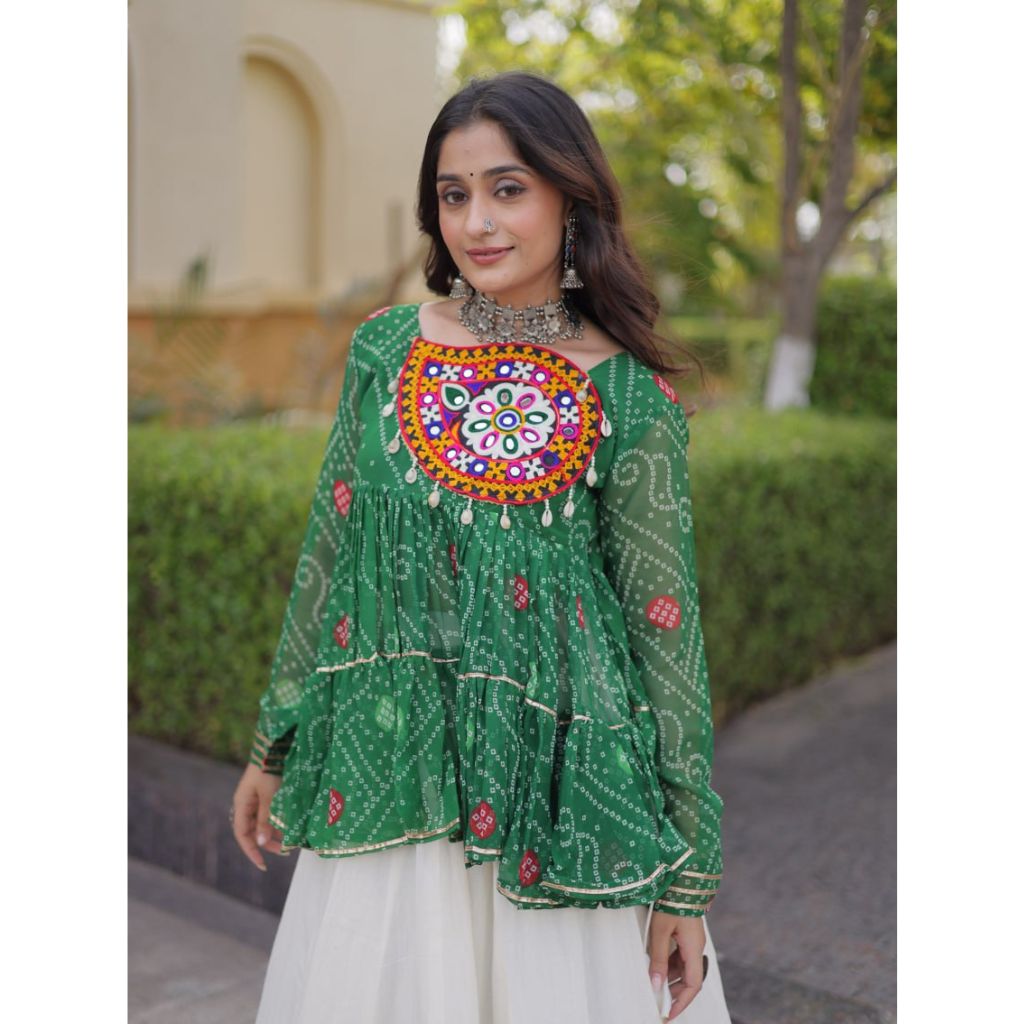 Navratri Special Embroidered Festive Women Kurta Tunic Top