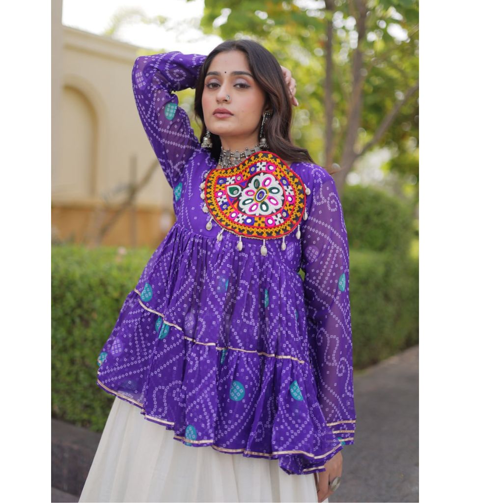 Navratri Special Embroidered Festive Women Kurta Tunic Top