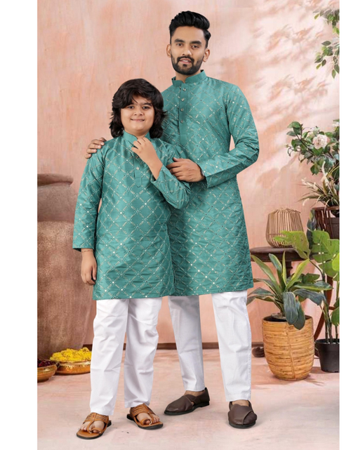 Load image into Gallery viewer, Ethnic Indian Traditional Father and Son Same Matching Kurta Pajama Set mahezon
