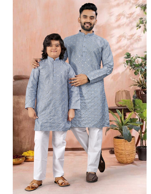 Load image into Gallery viewer, Ethnic Indian Traditional Father and Son Same Matching Kurta Pajama Set mahezon
