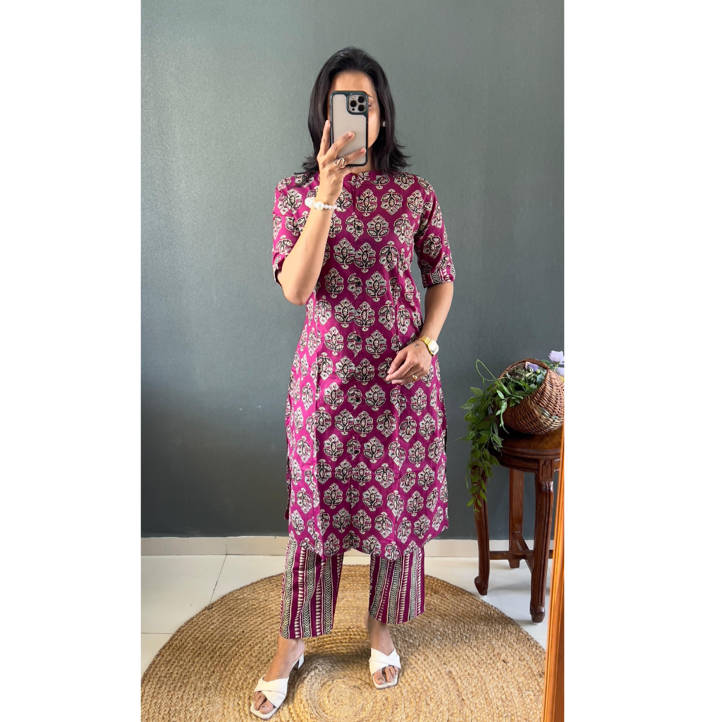 Women’s Cotton Coord set Kurti Pant mahezon