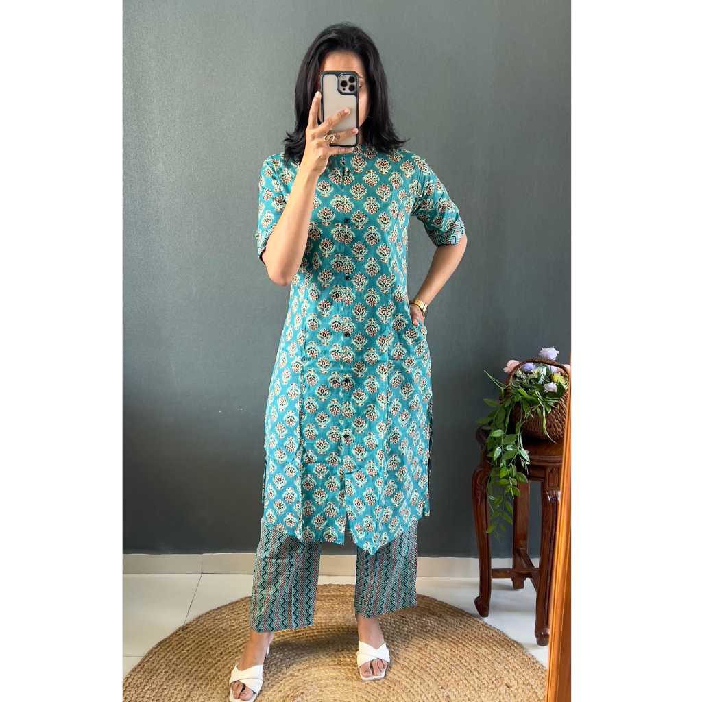 Women’s Cotton Coord set Kurti Pant mahezon