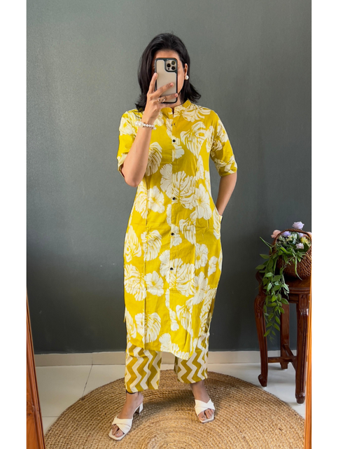 Load image into Gallery viewer, Women’s Cotton Coord set Kurti Pant mahezon
