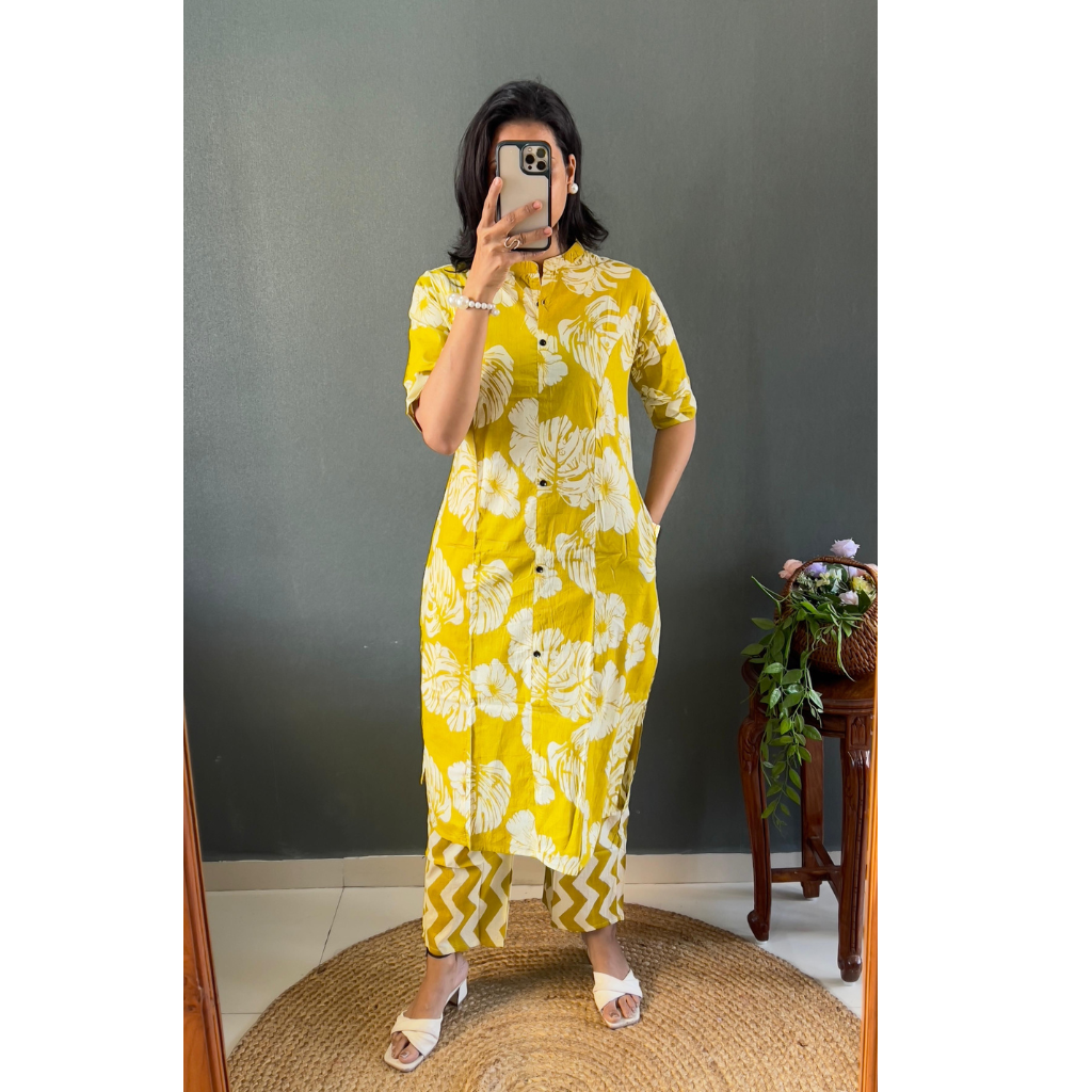 Women’s Cotton Coord set Kurti Pant mahezon