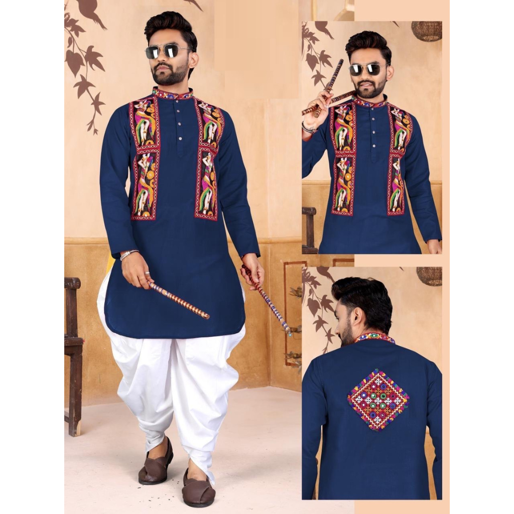 Navratri Traditional Indian Men Kurta Dhoti Garba Dress mahezon