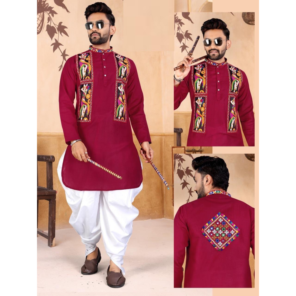 Navratri Traditional Indian Men Kurta Dhoti Garba Dress mahezon
