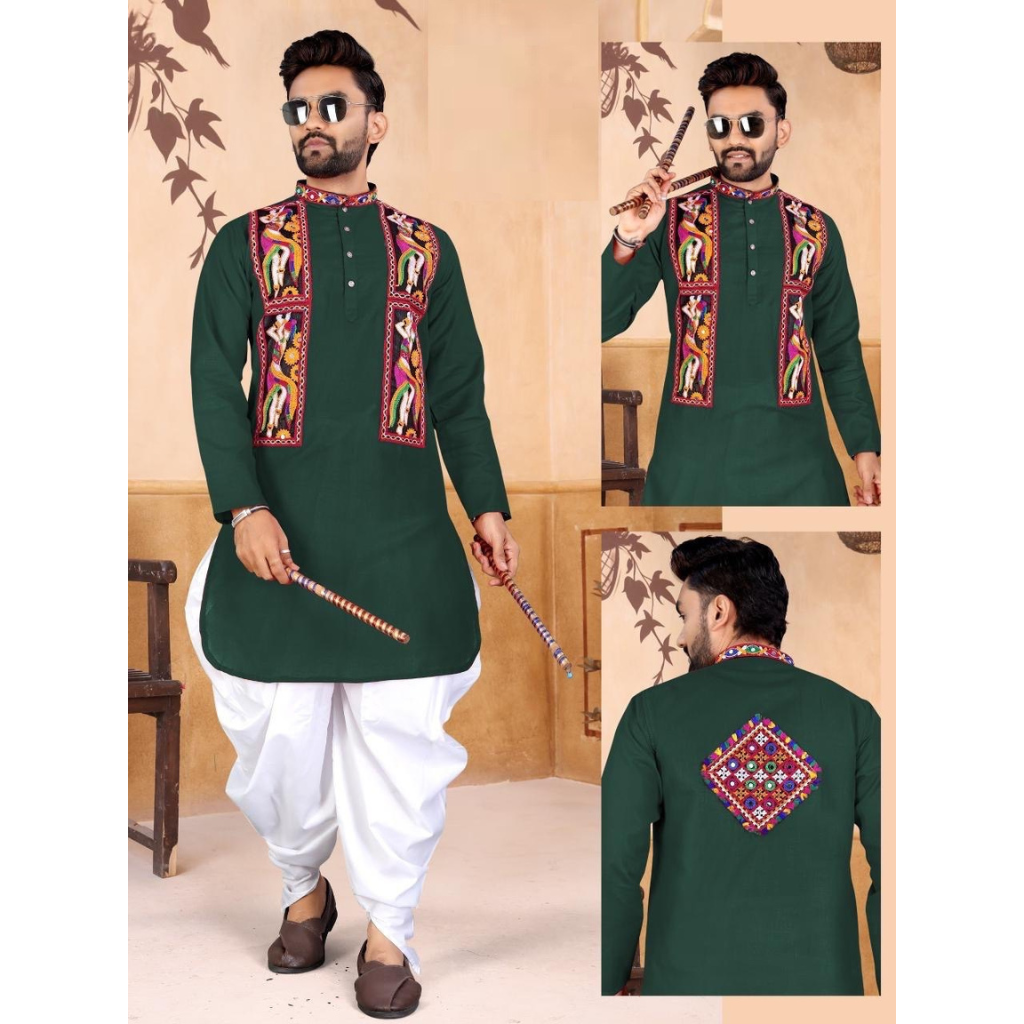 Navratri Traditional Indian Men Kurta Dhoti Garba Dress mahezon