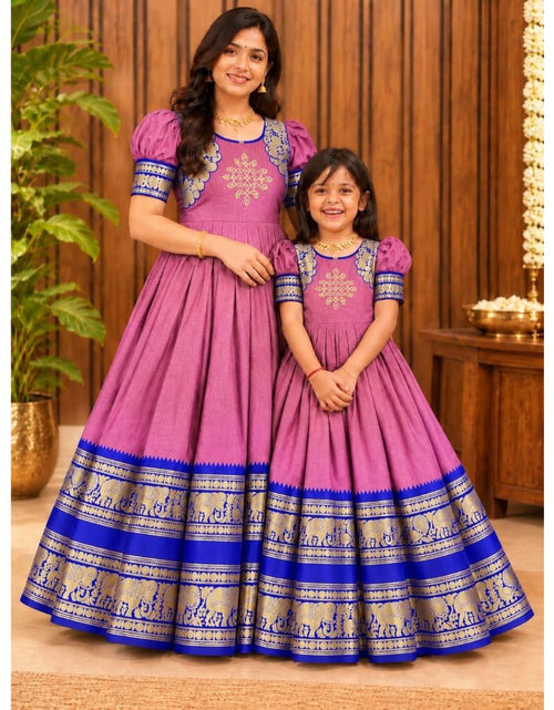 Load image into Gallery viewer, Festive Mother and Daughter Twinning Pink Gown Dress
