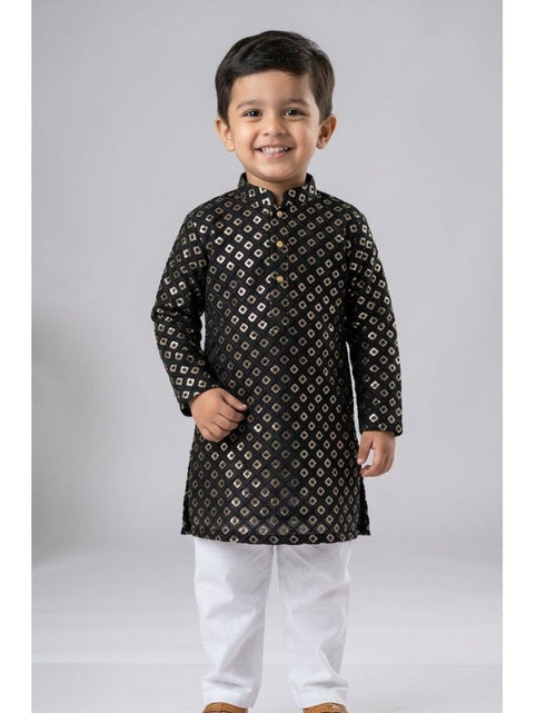 Load image into Gallery viewer, Festive Diwali Boys Premium Banarasi Silk Woven Heritage Kurta Pajama Set
