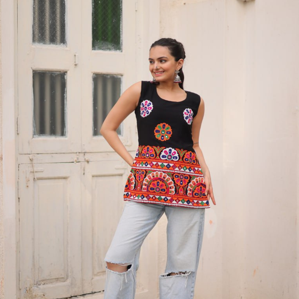 Navratri Garba Embroidery Women Top mahezon