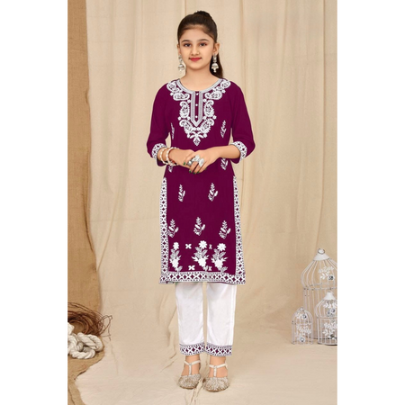 Stylish Kids Girls Embroidery Kurta Pant mahezon