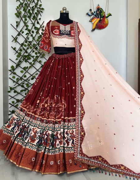 Traditional Indian Navratri Garba Women Lehenga Choli Dupatta Set mahezon