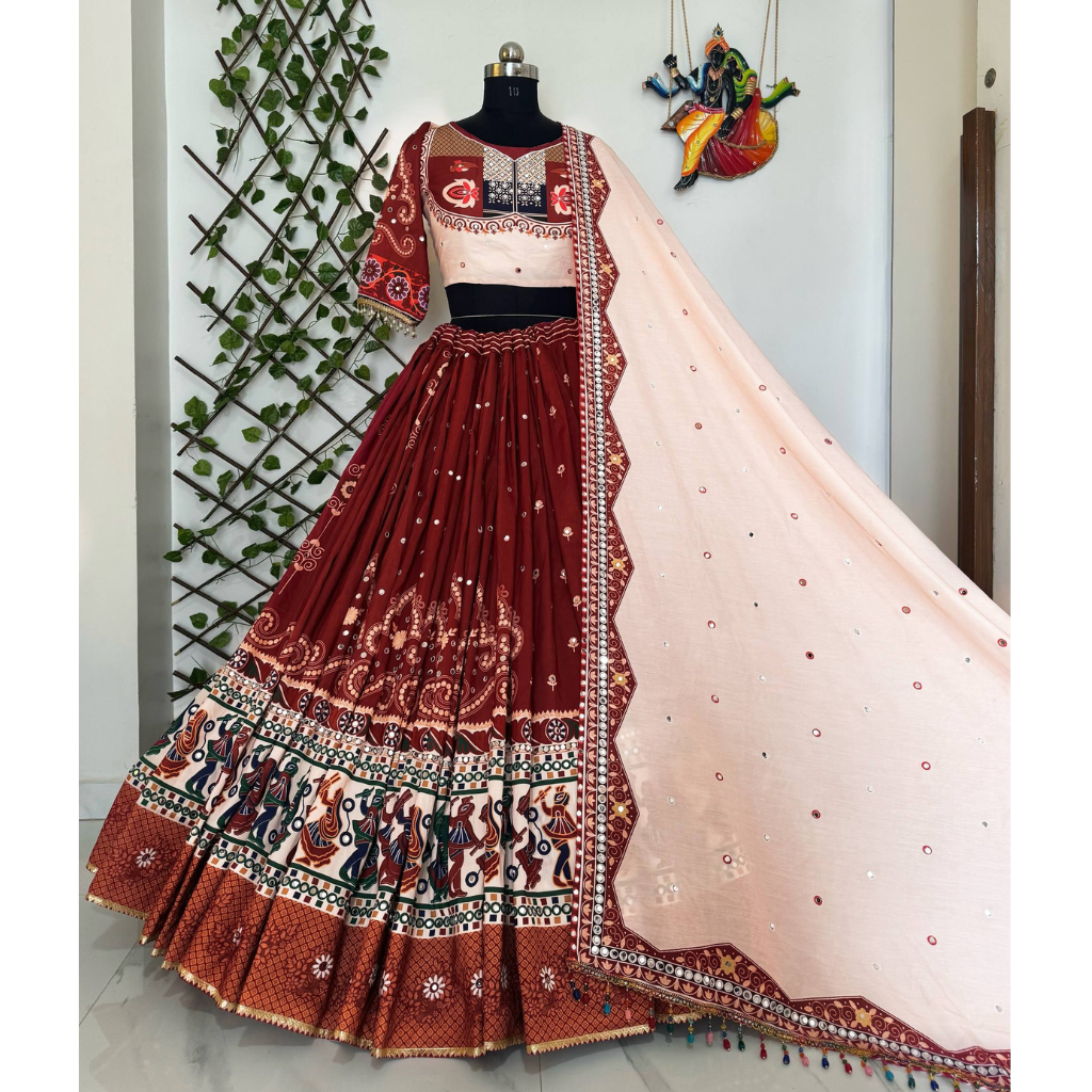 Traditional Indian Navratri Garba Women Lehenga Choli Dupatta Set mahezon