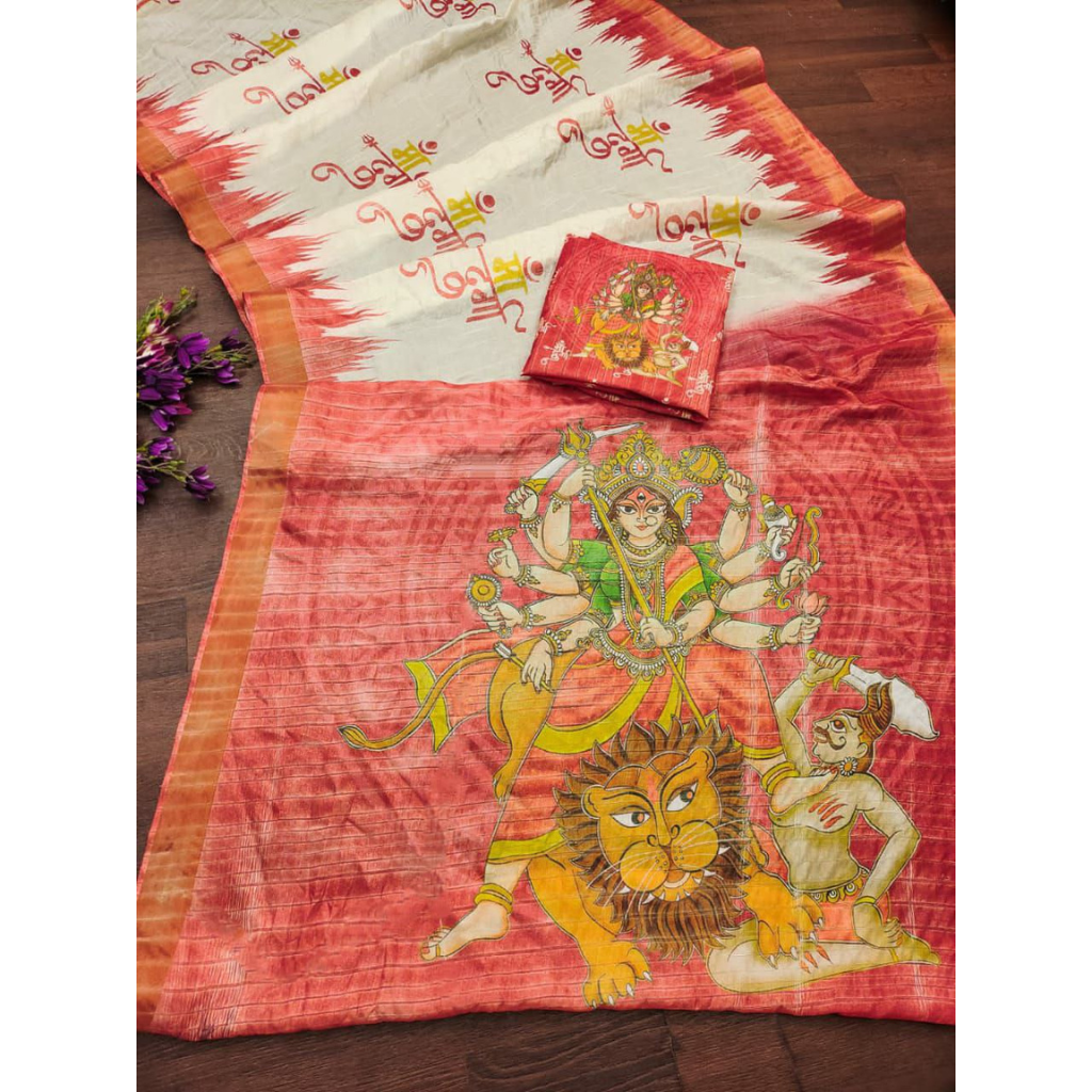Women Durga Puja Special Saree mahezon