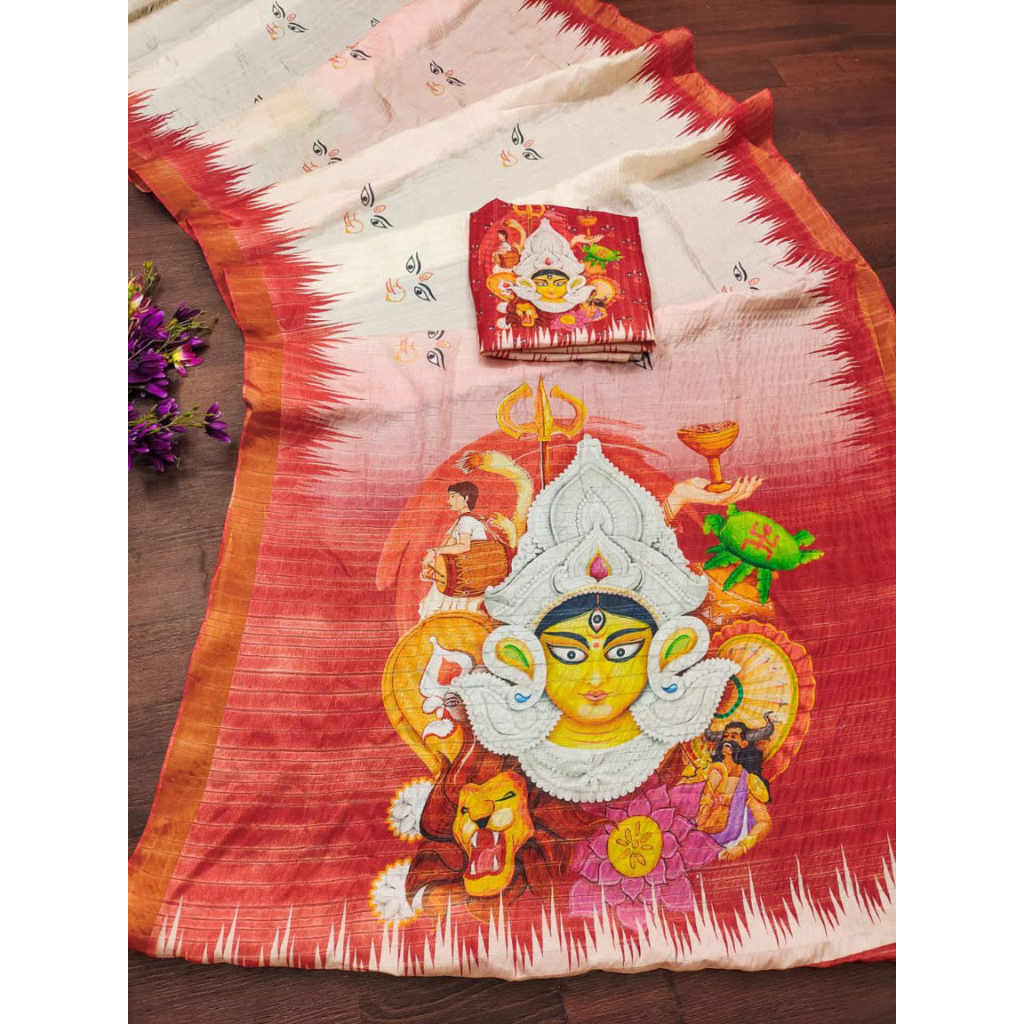 Women Durga Puja Special Saree mahezon