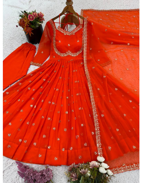 Load image into Gallery viewer, Festive Traditional Ethnic Women Gown Dupatta Set mahezon
