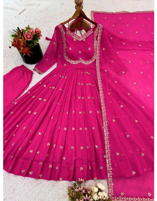 Load image into Gallery viewer, Festive Traditional Ethnic Women Gown Dupatta Set mahezon
