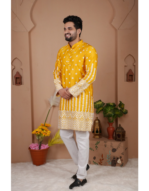 Load image into Gallery viewer, Festive Indian Stylish Men’s Kurta Pajama Set mahezon
