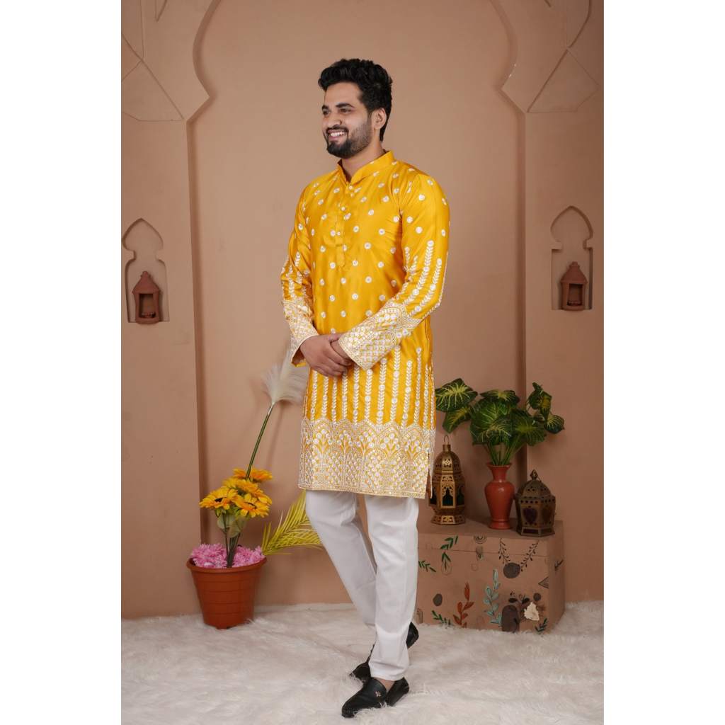 Festive Indian Stylish Men’s Kurta Pajama Set mahezon