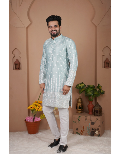 Load image into Gallery viewer, Festive Indian Stylish Men’s Kurta Pajama Set mahezon

