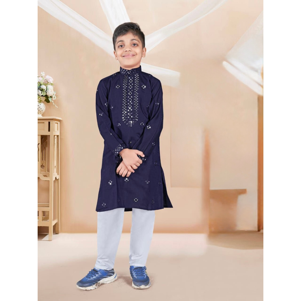Festive Kids Boy Indian Kurta Pajama Set mahezon