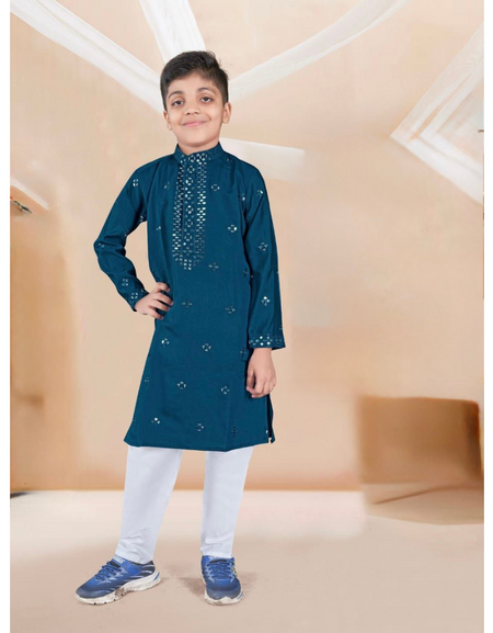 Festive Kids Boy Indian Kurta Pajama Set mahezon