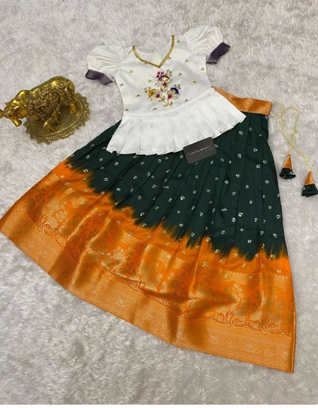 Kids Girl Stylish Lehenga Blouse for Wedding Reception mahezon