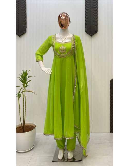Load image into Gallery viewer, Readymade Embroidery Women Gown Dupatta Dress Mahezon

