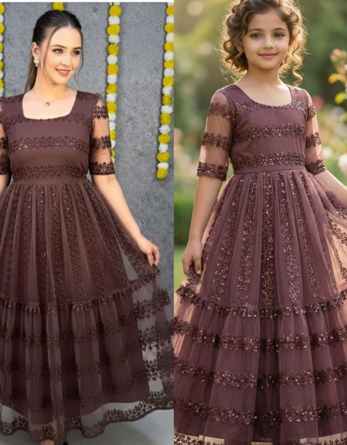 Load image into Gallery viewer, Mahezon Mother and Daughter Twinning Party Wear Gown Frock Dress mahezon

