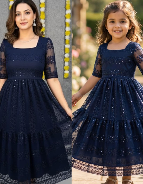 Load image into Gallery viewer, Mahezon Mother and Daughter Twinning Party Wear Gown Frock Dress mahezon
