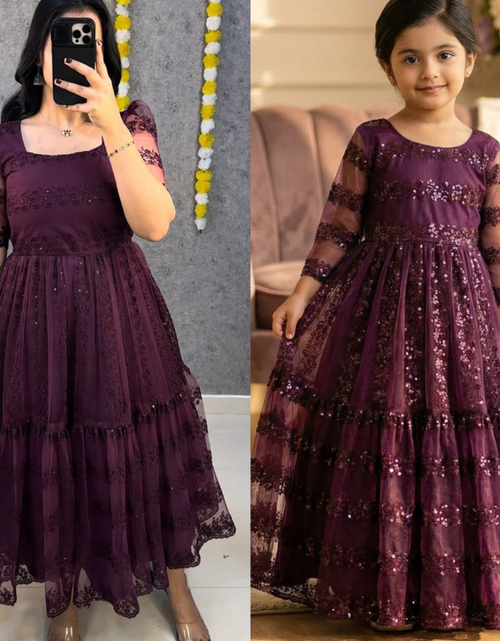 Load image into Gallery viewer, Mahezon Mother and Daughter Twinning Party Wear Gown Frock Dress mahezon
