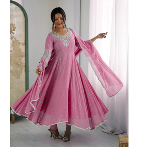 Festive Anarkali Women Gown Pant Duppatta set mahezon