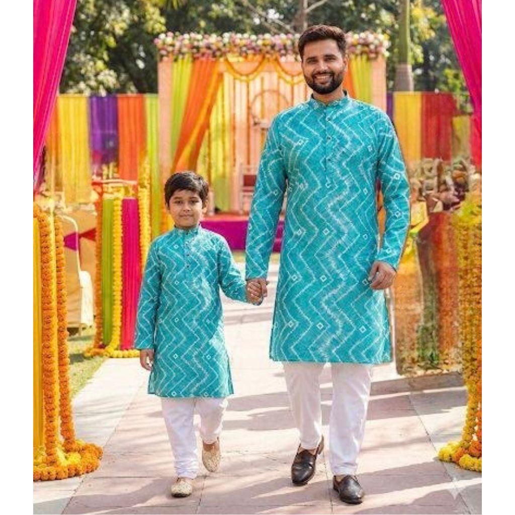 Traditional Indian Cotton Father Son Same Matching Kurta Pajama mahezon