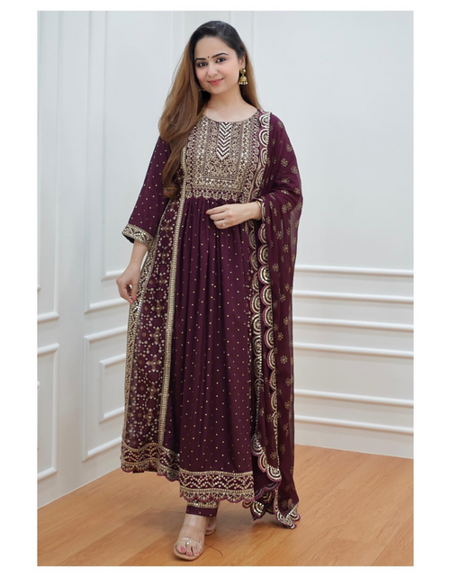 Shivangi Joshi Dark Green Dress Full Stitched – EinayaCollection