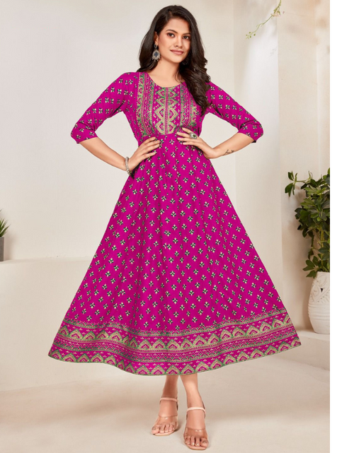 Load image into Gallery viewer, Beautiful Women Pink Ethnic Gown mahezon
